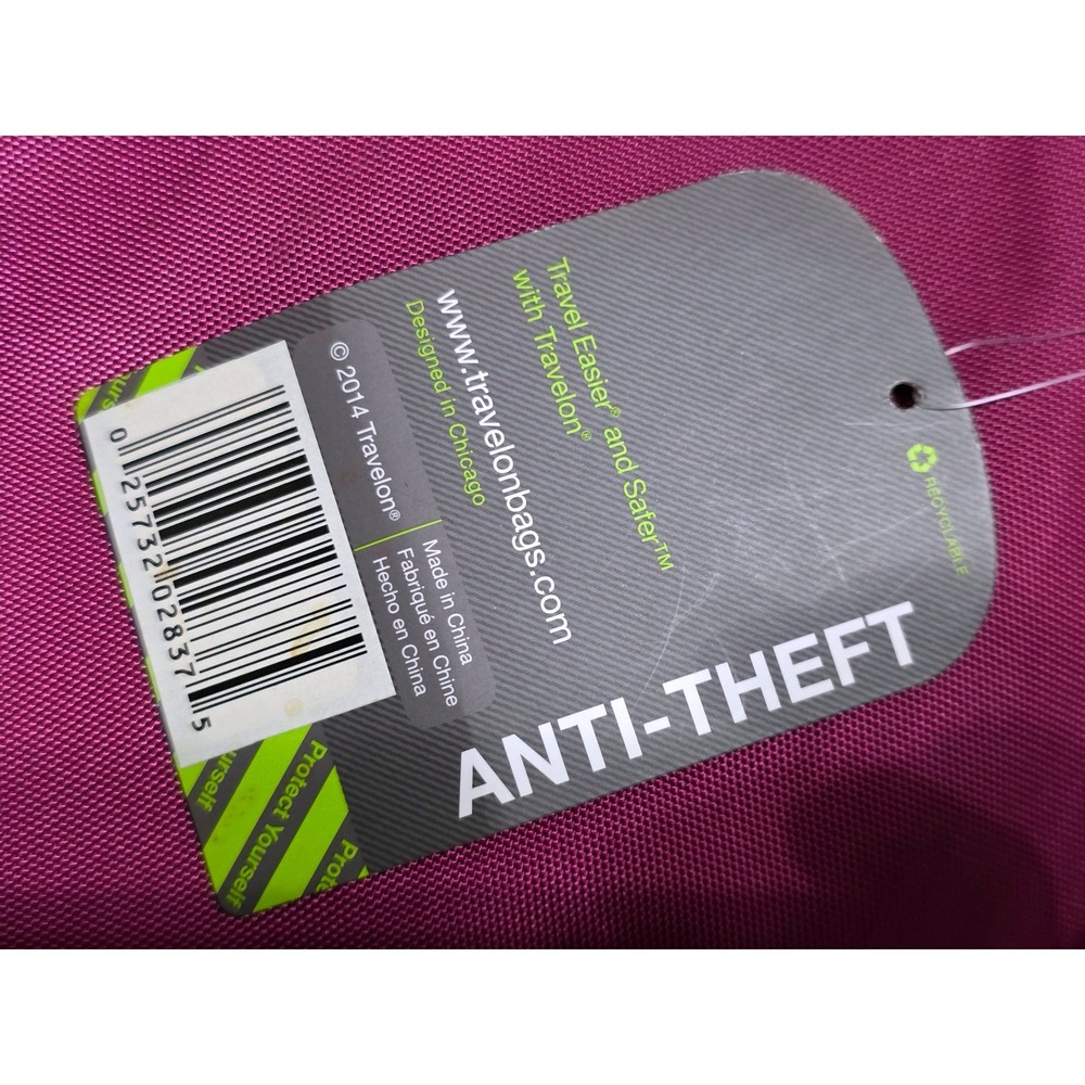 Travelon Anti-Theft Crossbody Bag Purple RFID Blocking Slash Proof Messenger NEW - Picture 7 of 11